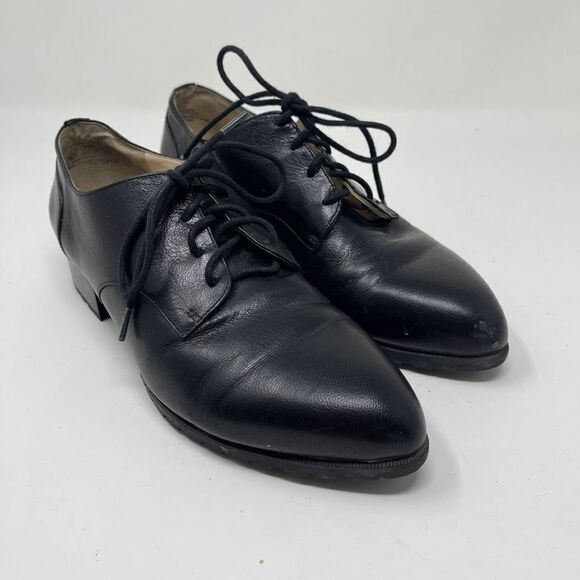 Nine West Women's Lilianne Dress Oxfords Pointed Toe Lace Up Shoes Black 7.5M - Picture 1 of 11